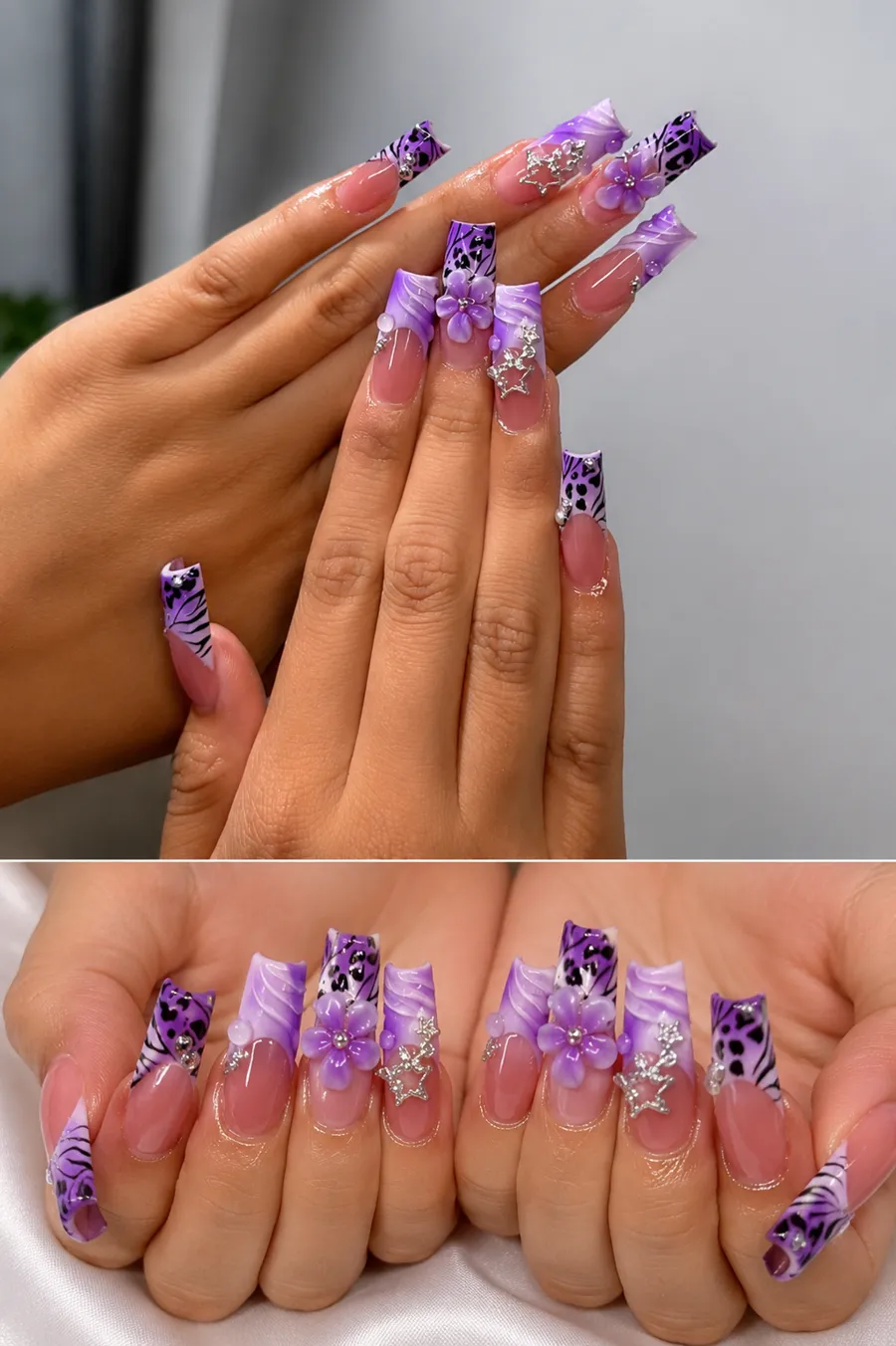 Purple nail art